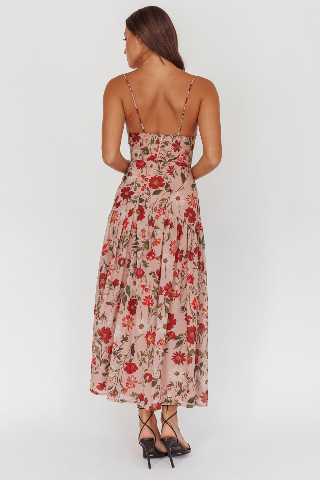 Monday Muse Drop Waist Maxi Dress Floral Red by Selfie Leslie
