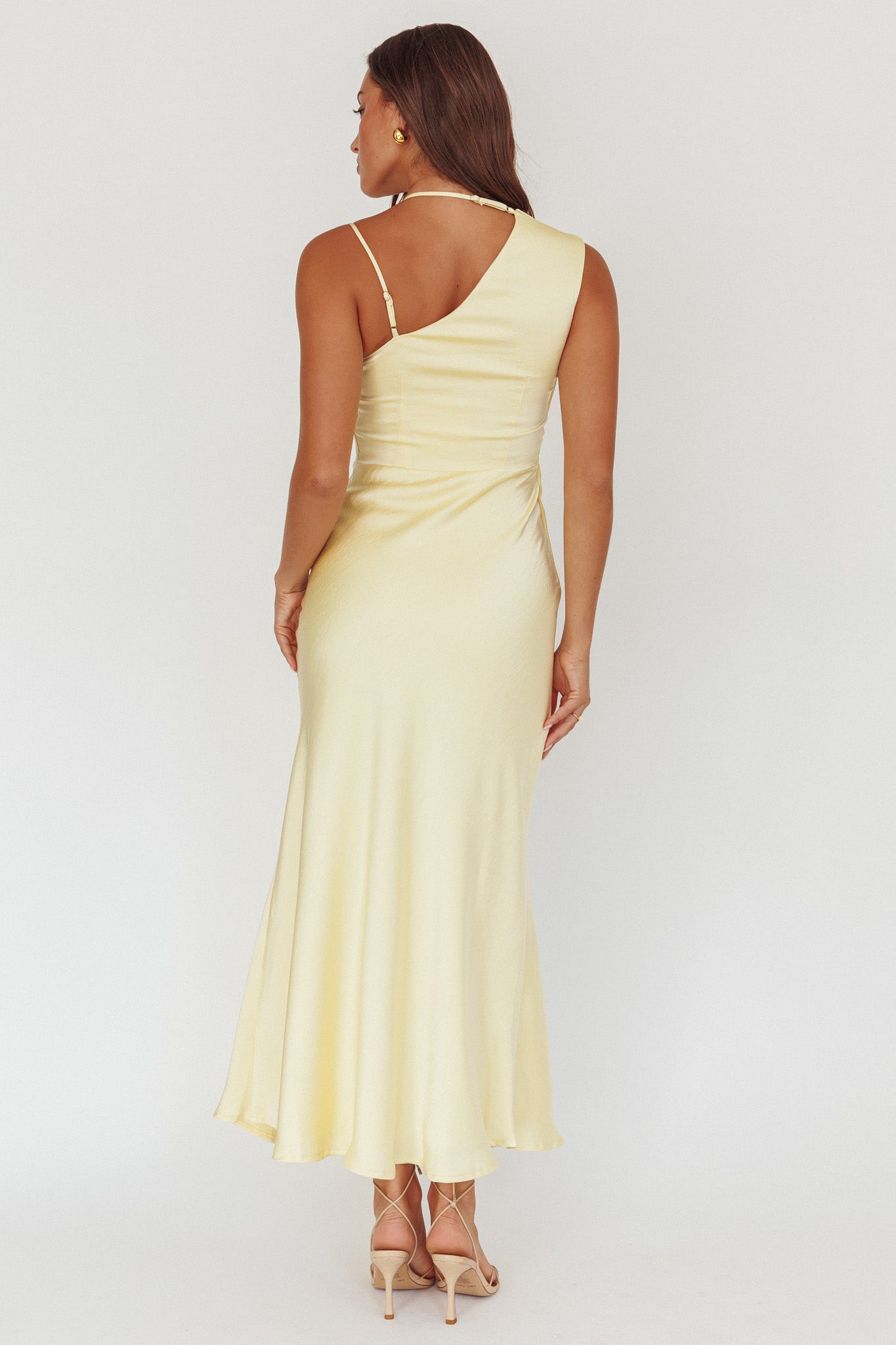 Eros Asymmetric Cowl Neck Maxi Dress Butter by Selfie Leslie