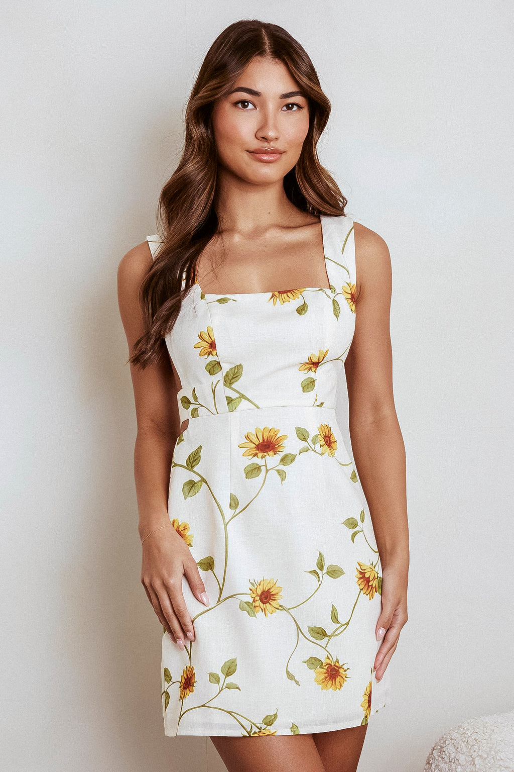 Walking On Sunshine Tied Back Mini Dress Sunflower by Selfie Leslie