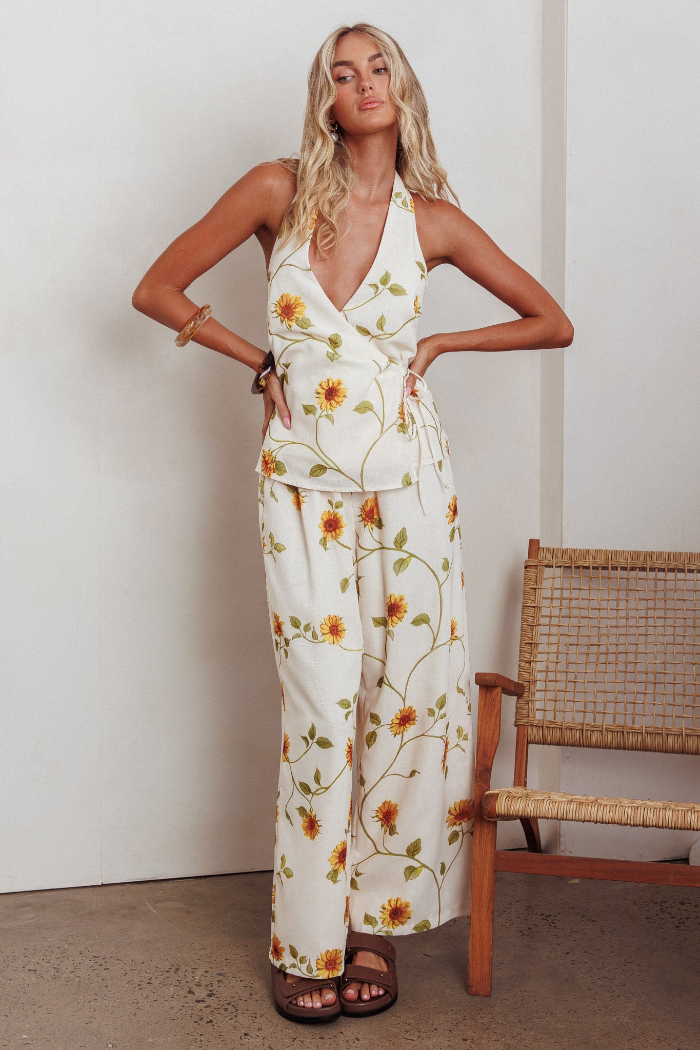 Sway Drawstring Pants Sunflower by Selfie Leslie