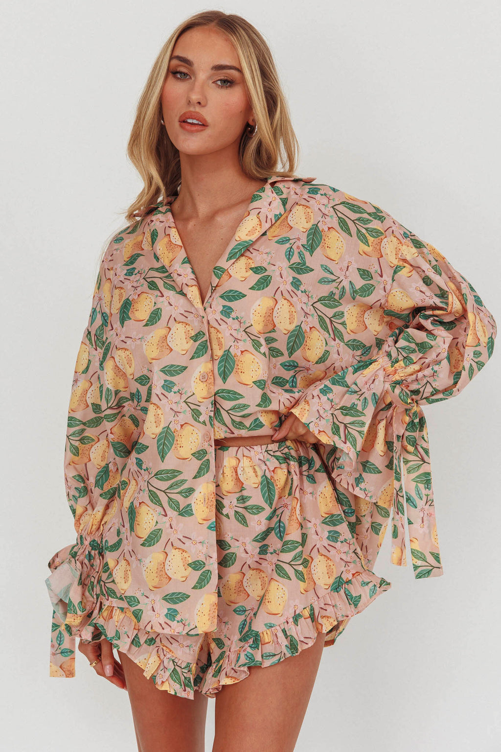 Telling Secrets Frill Trim Shorts Lemon by Selfie Leslie