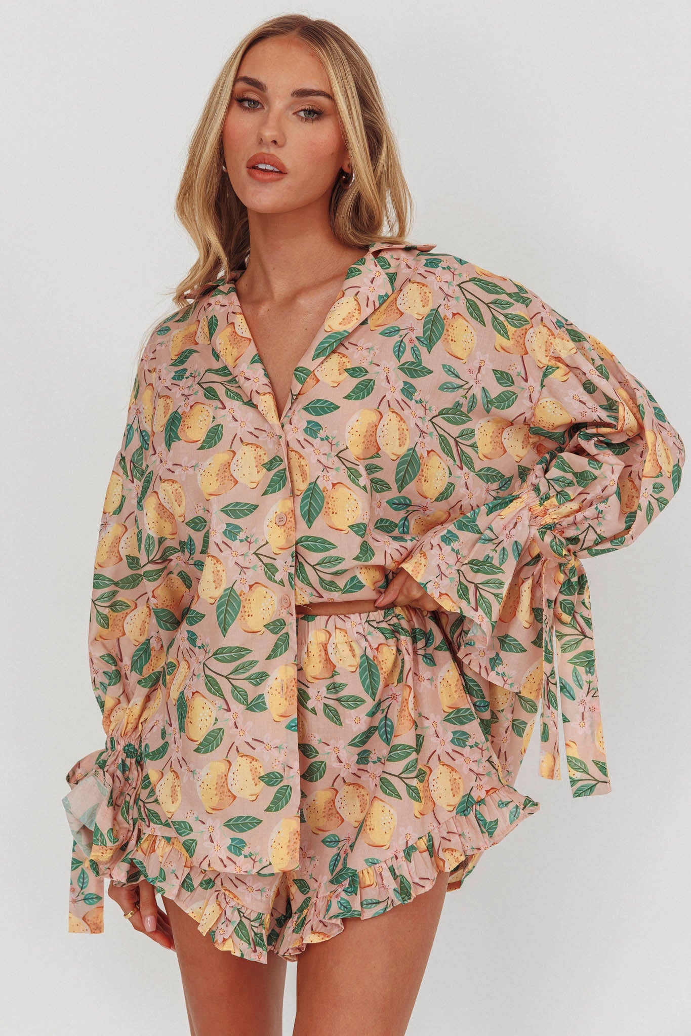 Telling Secrets Frill Trim Shorts Lemon by Selfie Leslie