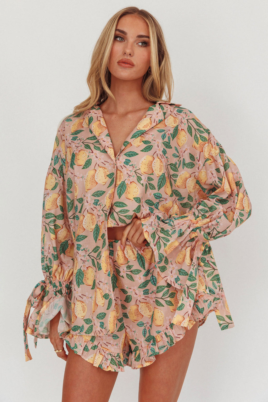 Telling Secrets Frill Trim Shorts Lemon by Selfie Leslie