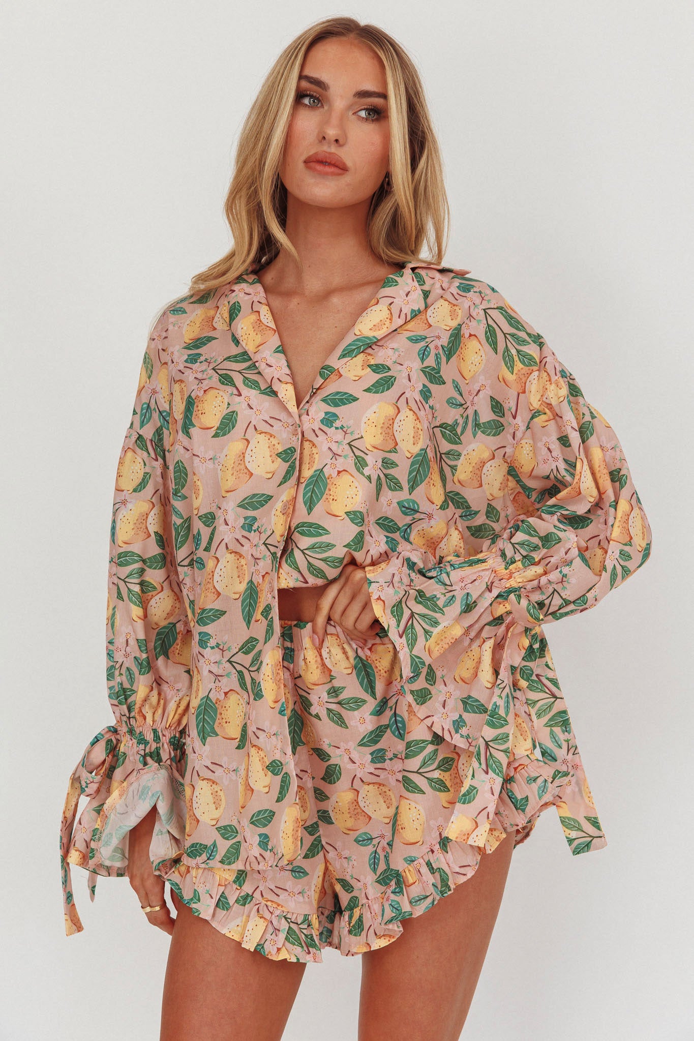 Telling Secrets Frill Trim Shorts Lemon by Selfie Leslie