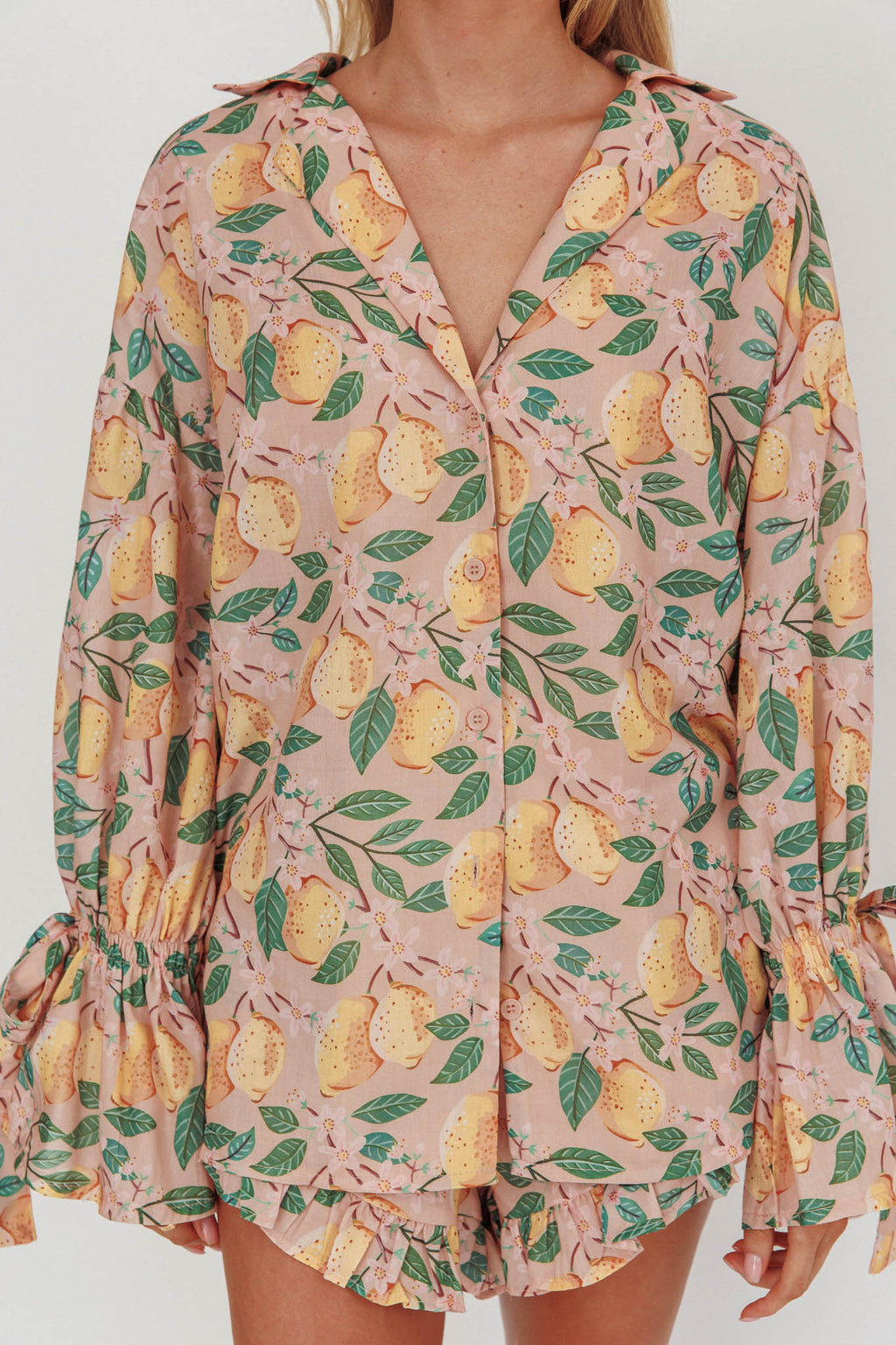 Telling Secrets Tied Cuff Top Lemon by Selfie Leslie