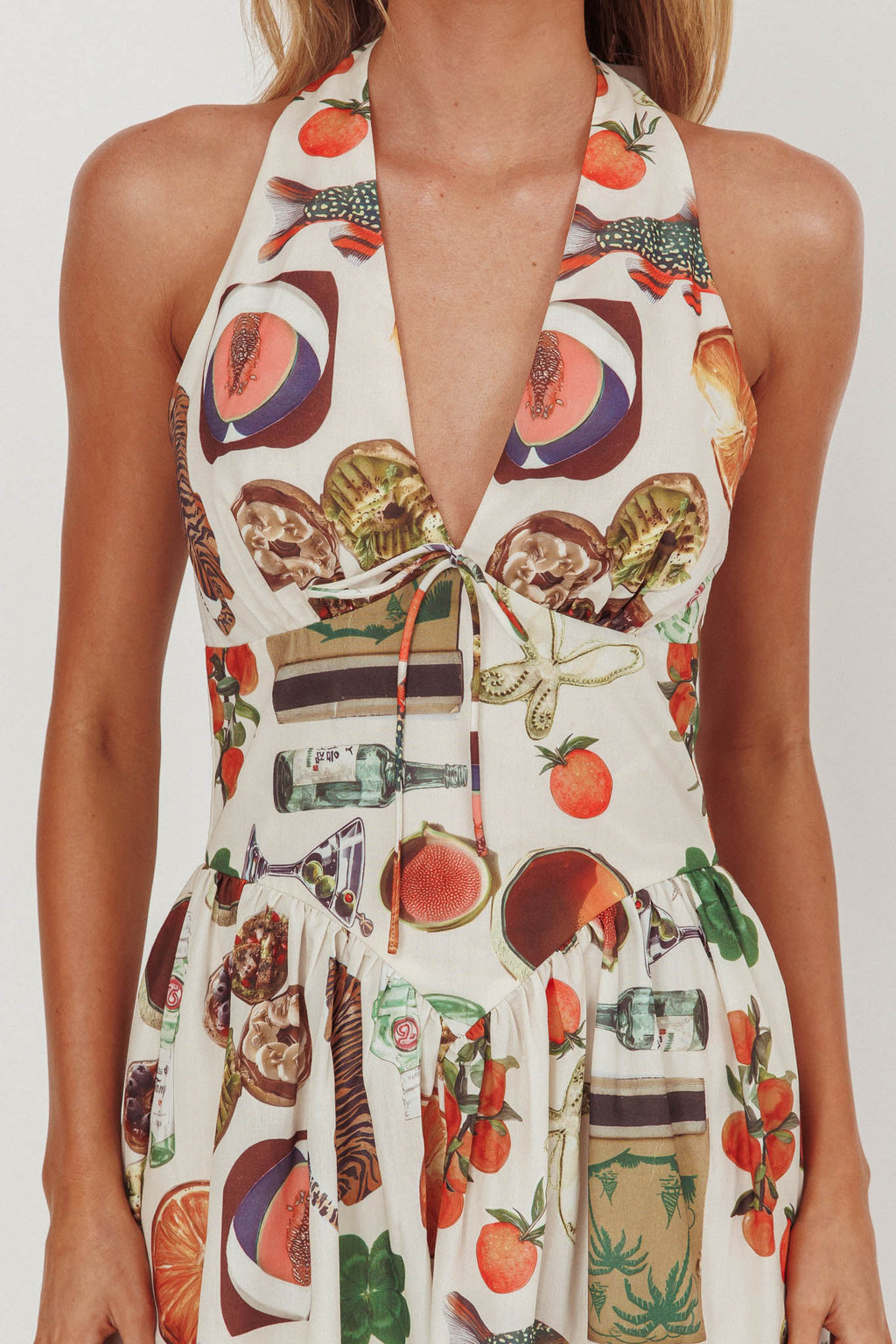 Clarette Basque Waist Open Back Maxi Dress Exotic Beige by Selfie Leslie