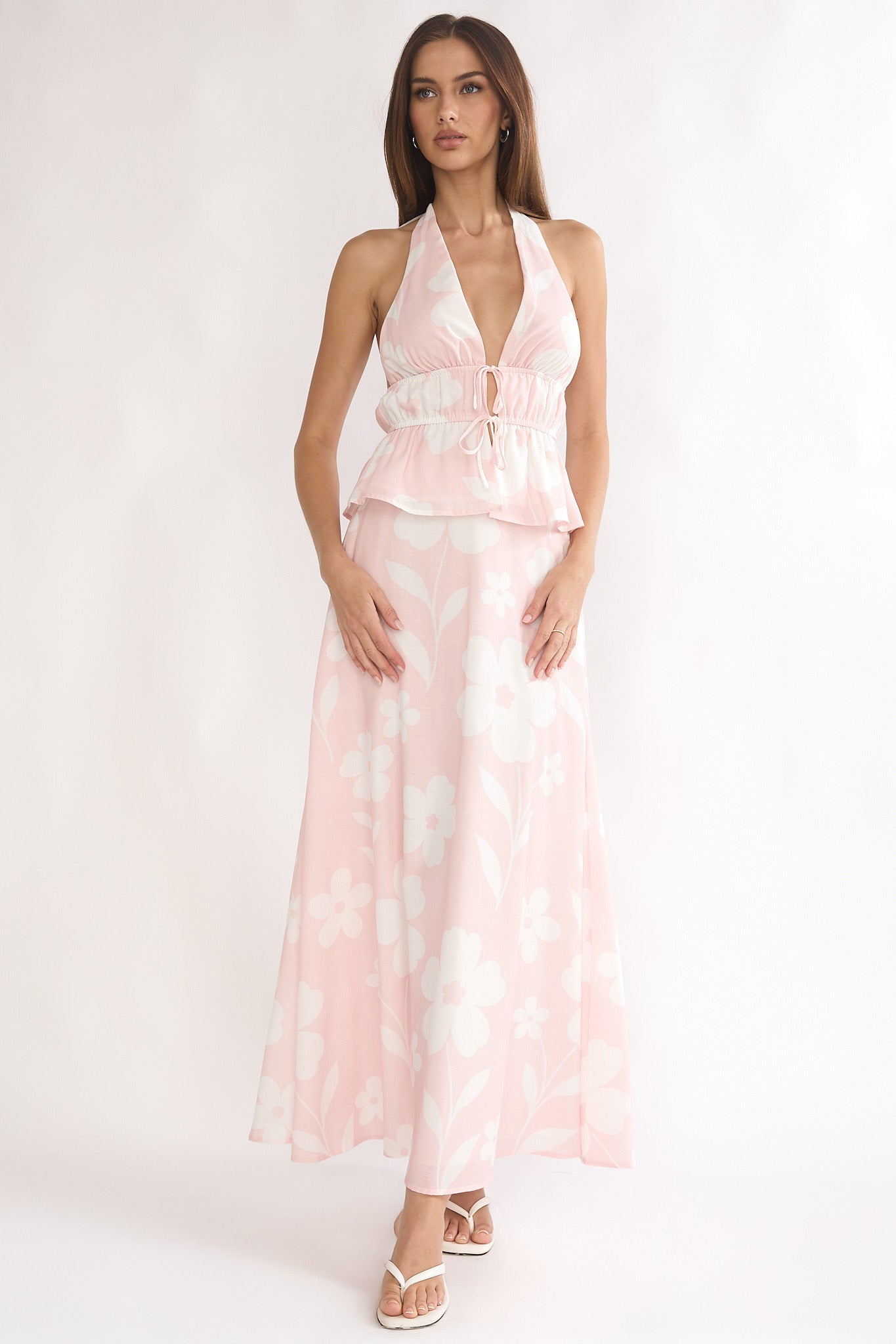 Under The Moons A-Line Maxi Skirt Floral by Selfie Leslie