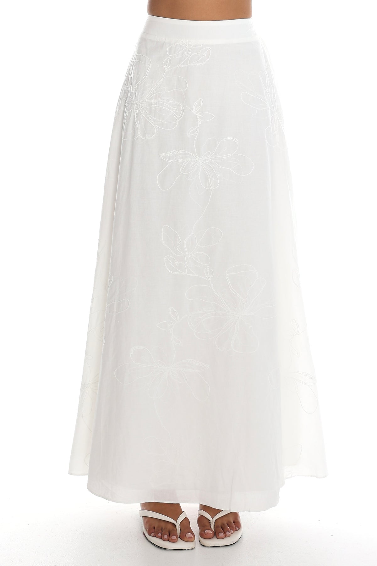 Under The Moons A-Line Maxi Skirt White by Selfie Leslie