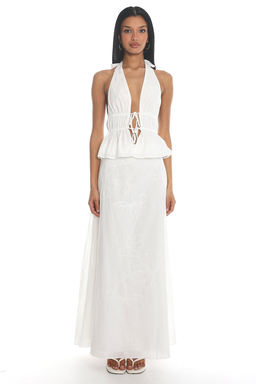 Under The Moons A-Line Maxi Skirt White by Selfie Leslie