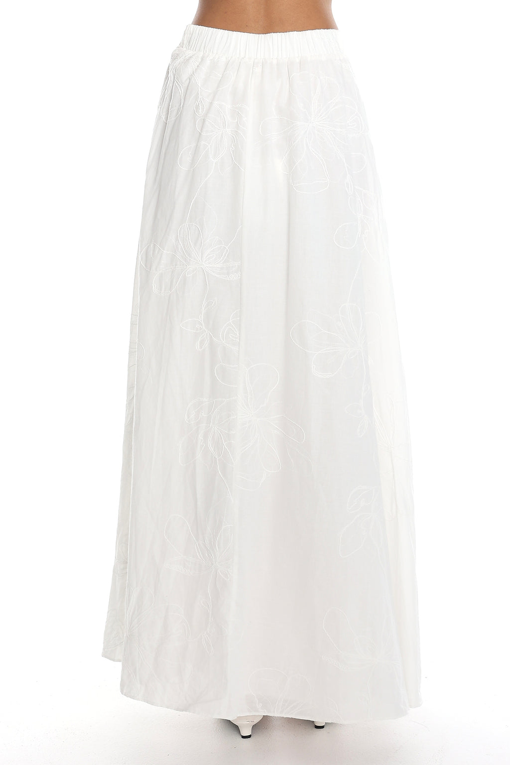 Under The Moons A-Line Maxi Skirt White by Selfie Leslie