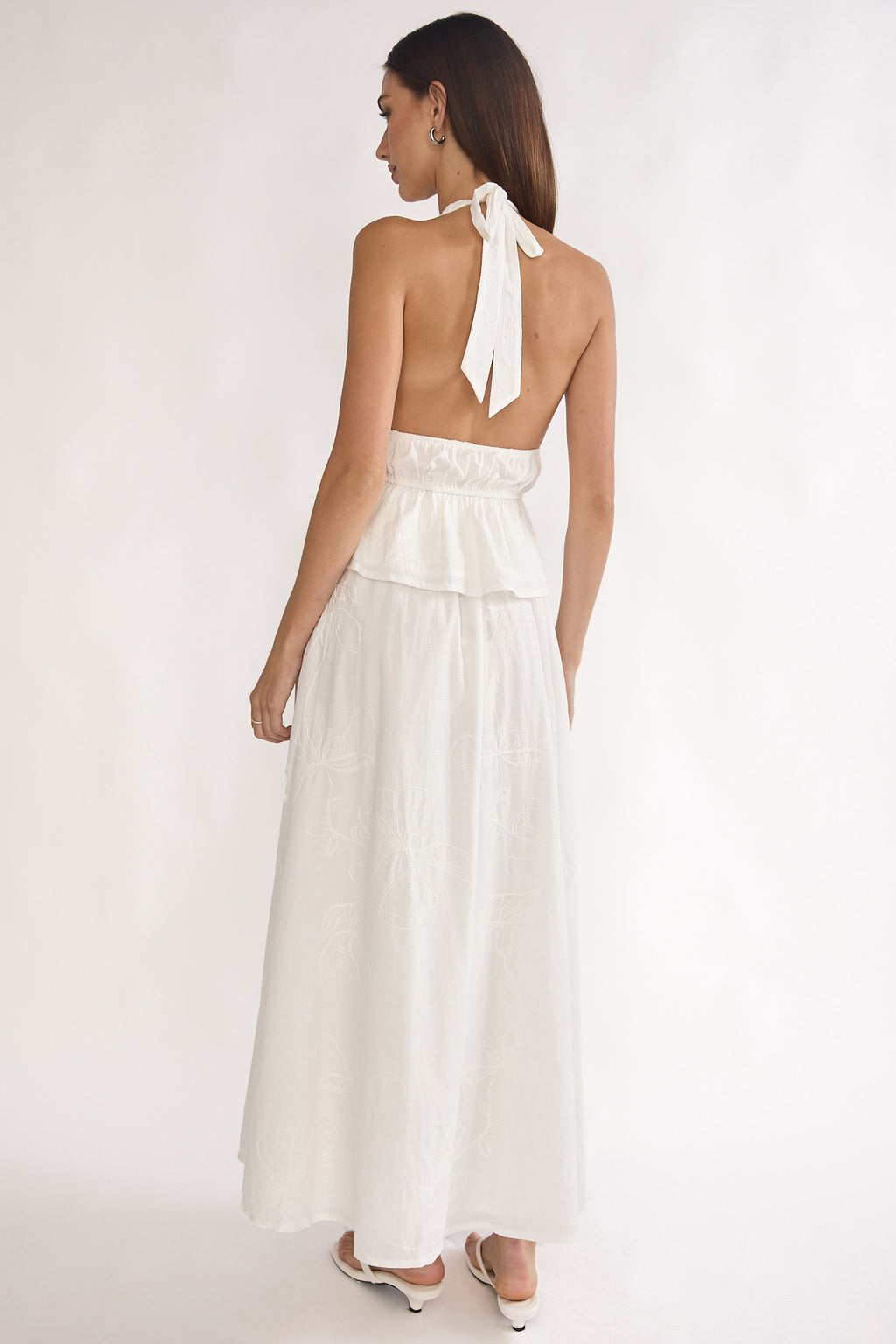 Under The Moons A-Line Maxi Skirt White by Selfie Leslie