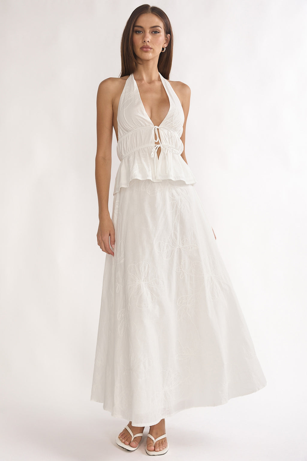Under The Moons A-Line Maxi Skirt White by Selfie Leslie