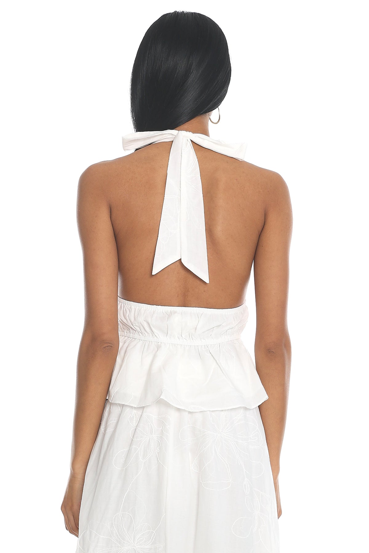Under The Moons Tied Front Halter Top White by Selfie Leslie