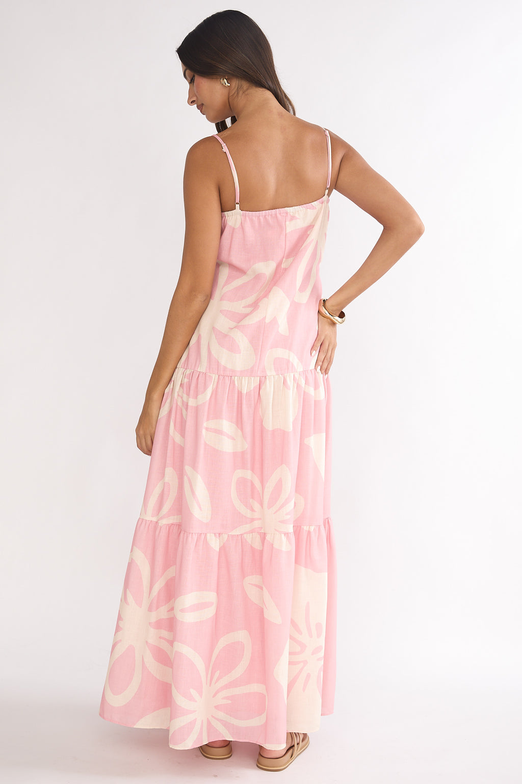 Lysette Pintuck Pleat Maxi Dress Floral by Selfie Leslie