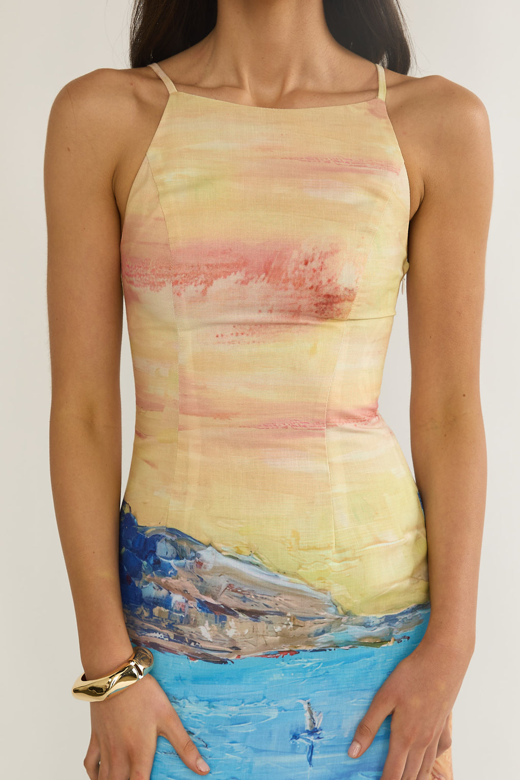 No Ordinary Girl Tied Back Maxi Dress Euro Print by Selfie Leslie