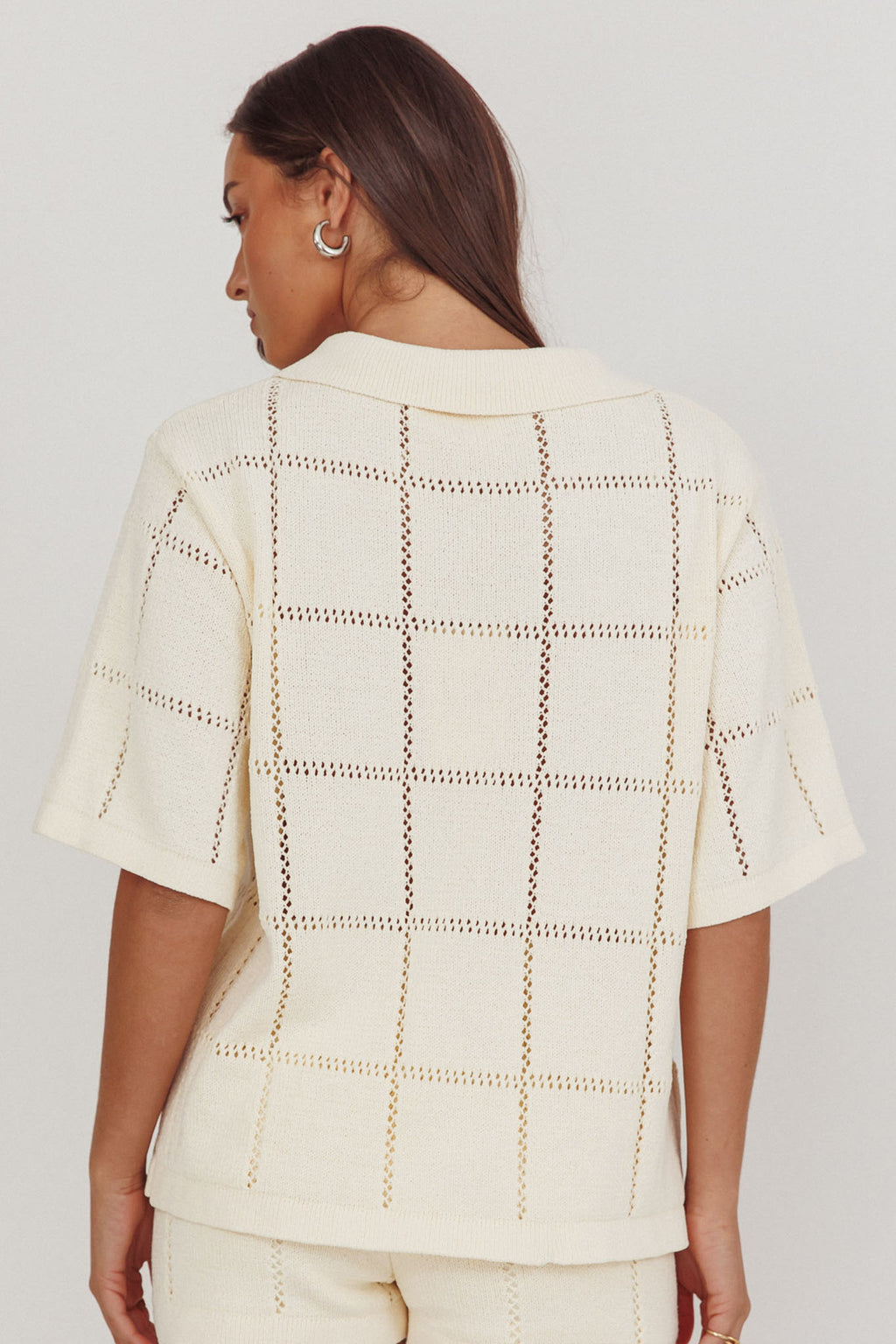 Sailor Knit Gold Button Top Cream by Selfie Leslie