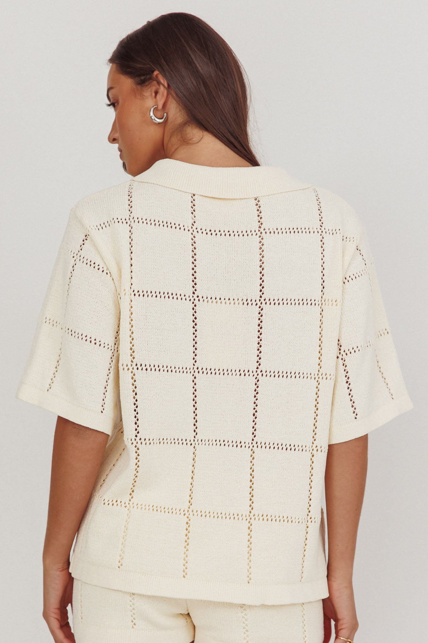 Sailor Knit Gold Button Top Cream by Selfie Leslie