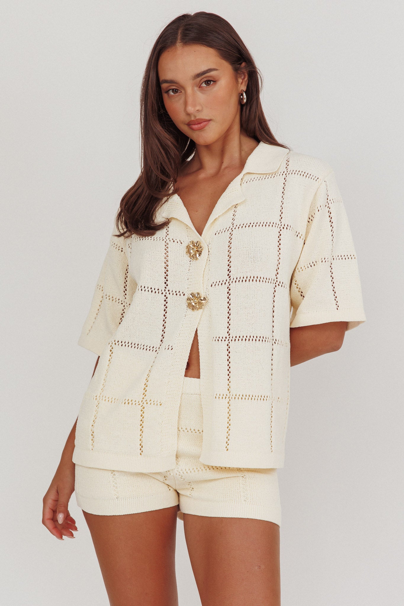 Sailor Knit Shorts Cream by Selfie Leslie