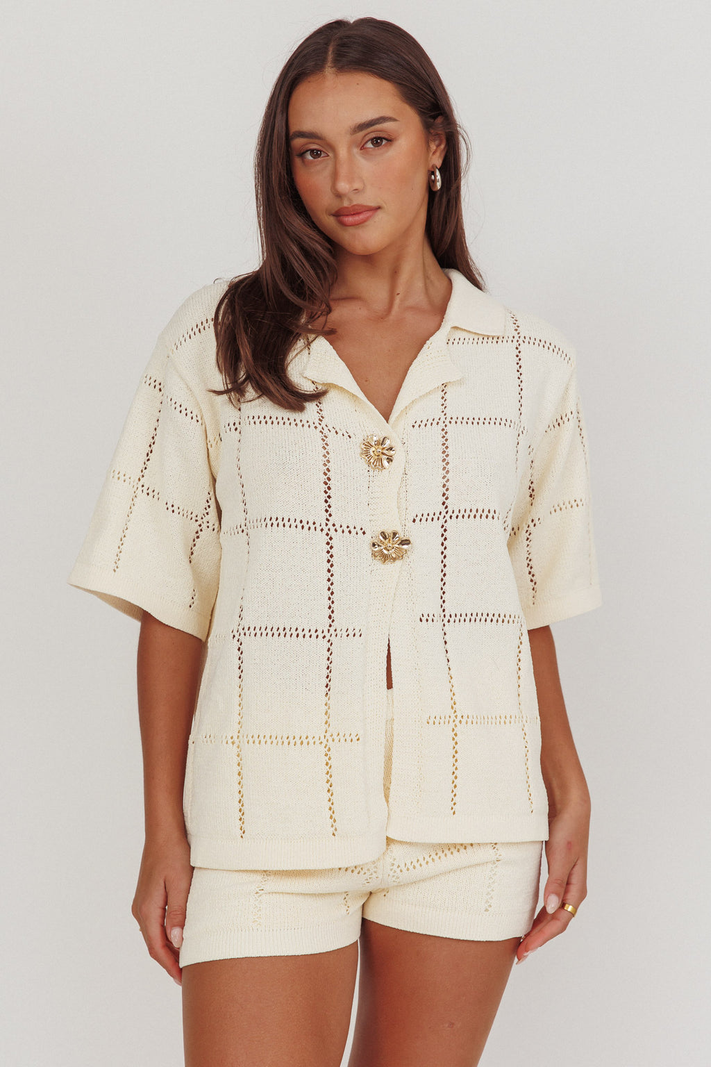 Sailor Knit Shorts Cream by Selfie Leslie