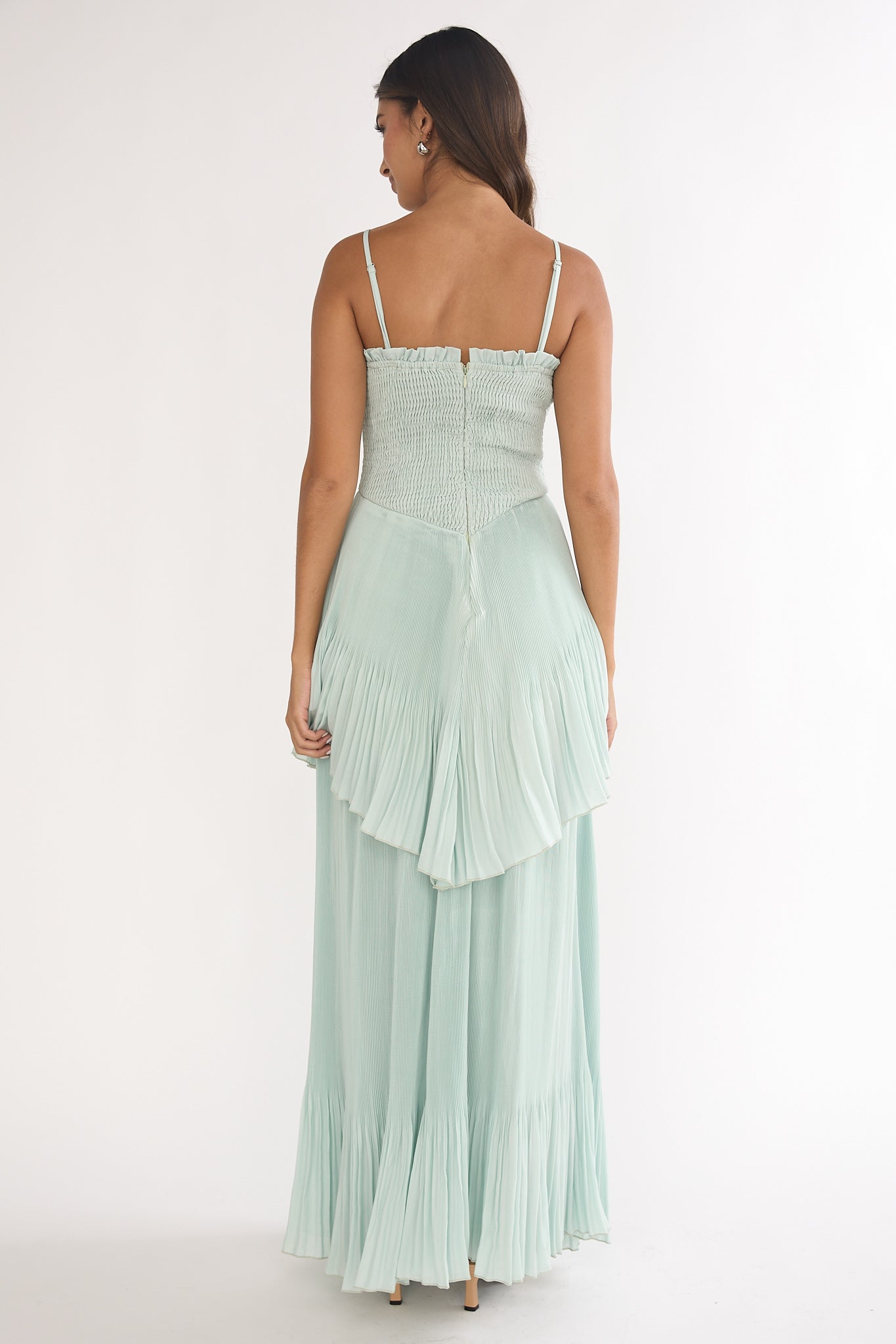 sage green smocked dress Baltic Born Womens Emma Smocked Tulle Dress | Sage main image 0