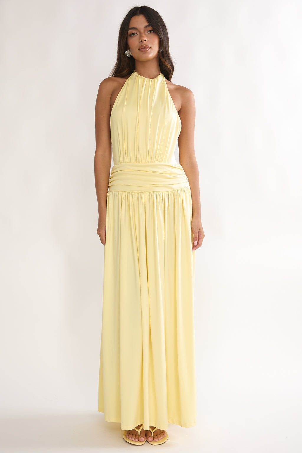 Trouville Backless Halter Maxi Dress Sunflower by Selfie Leslie
