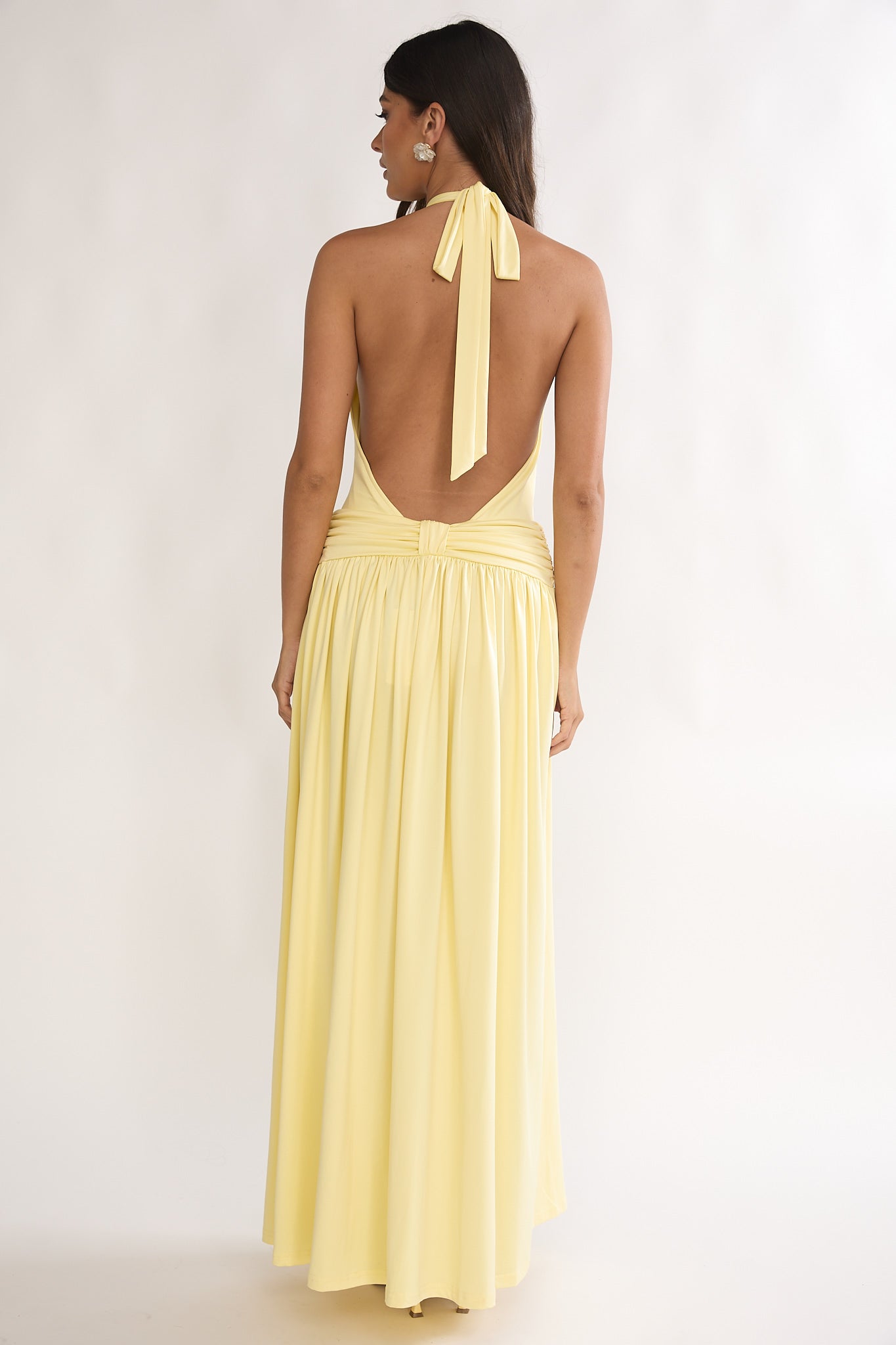 Trouville Backless Halter Maxi Dress Sunflower - L