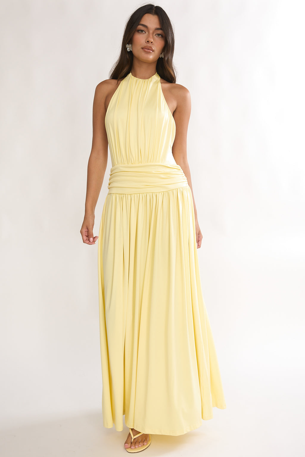 Trouville Backless Halter Maxi Dress Sunflower - XS