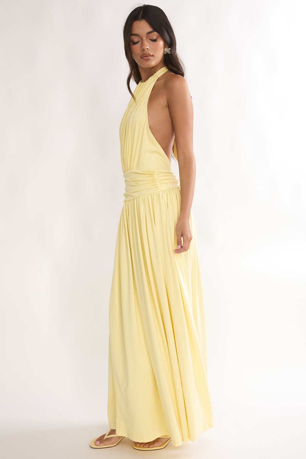 sunflower maxi dress Trouville Backless Halter Maxi Dress Sunflower