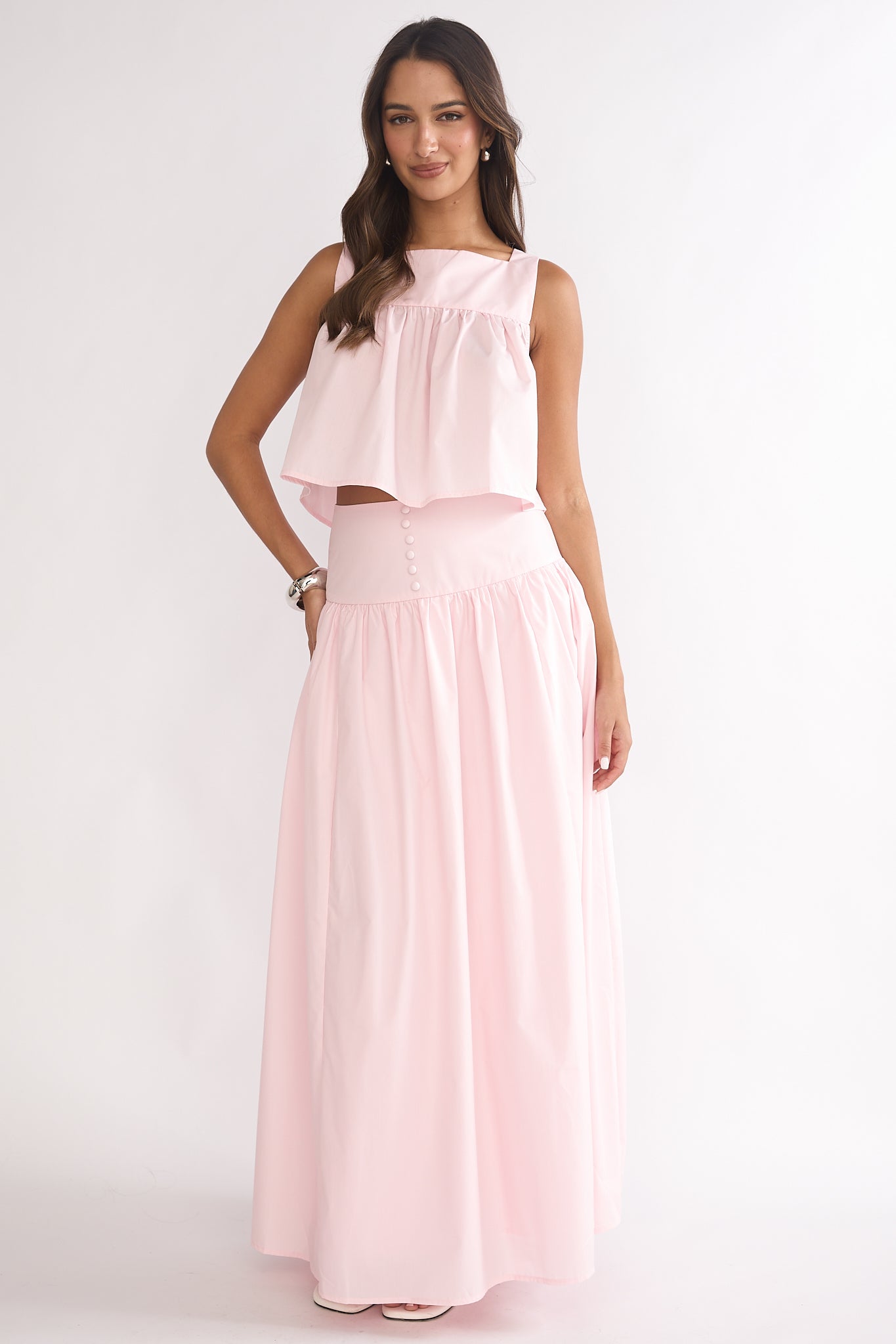 Starlina Wide Waistband Maxi Skirt Rosewater by Selfie Leslie