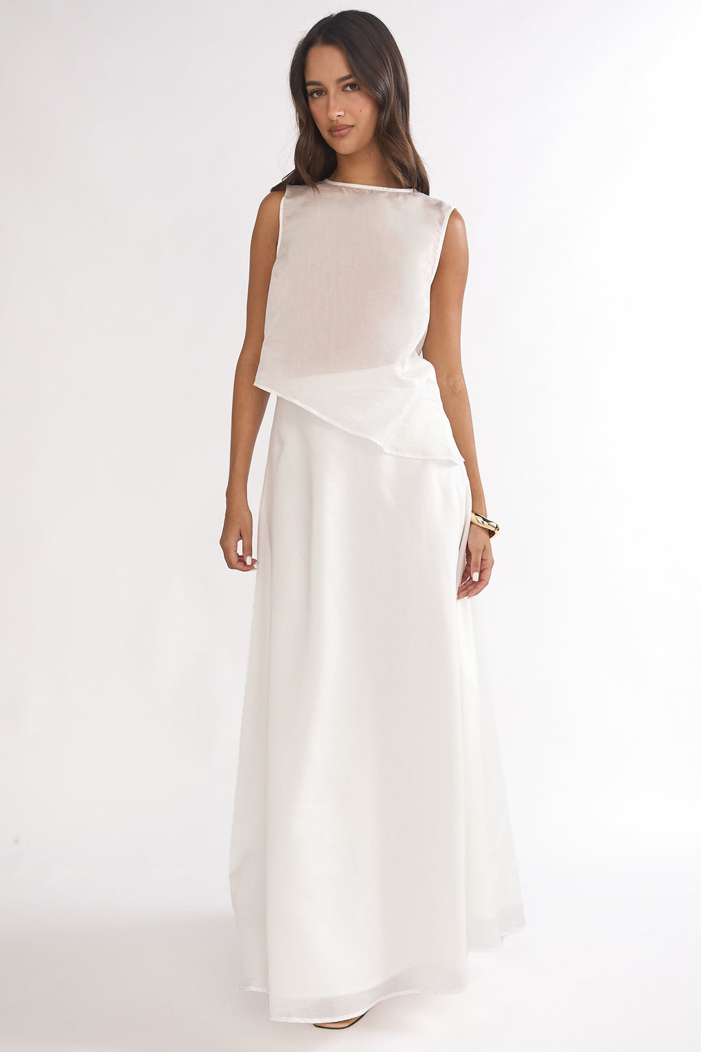 Lemora Asymmetric Hem Top White by Selfie Leslie