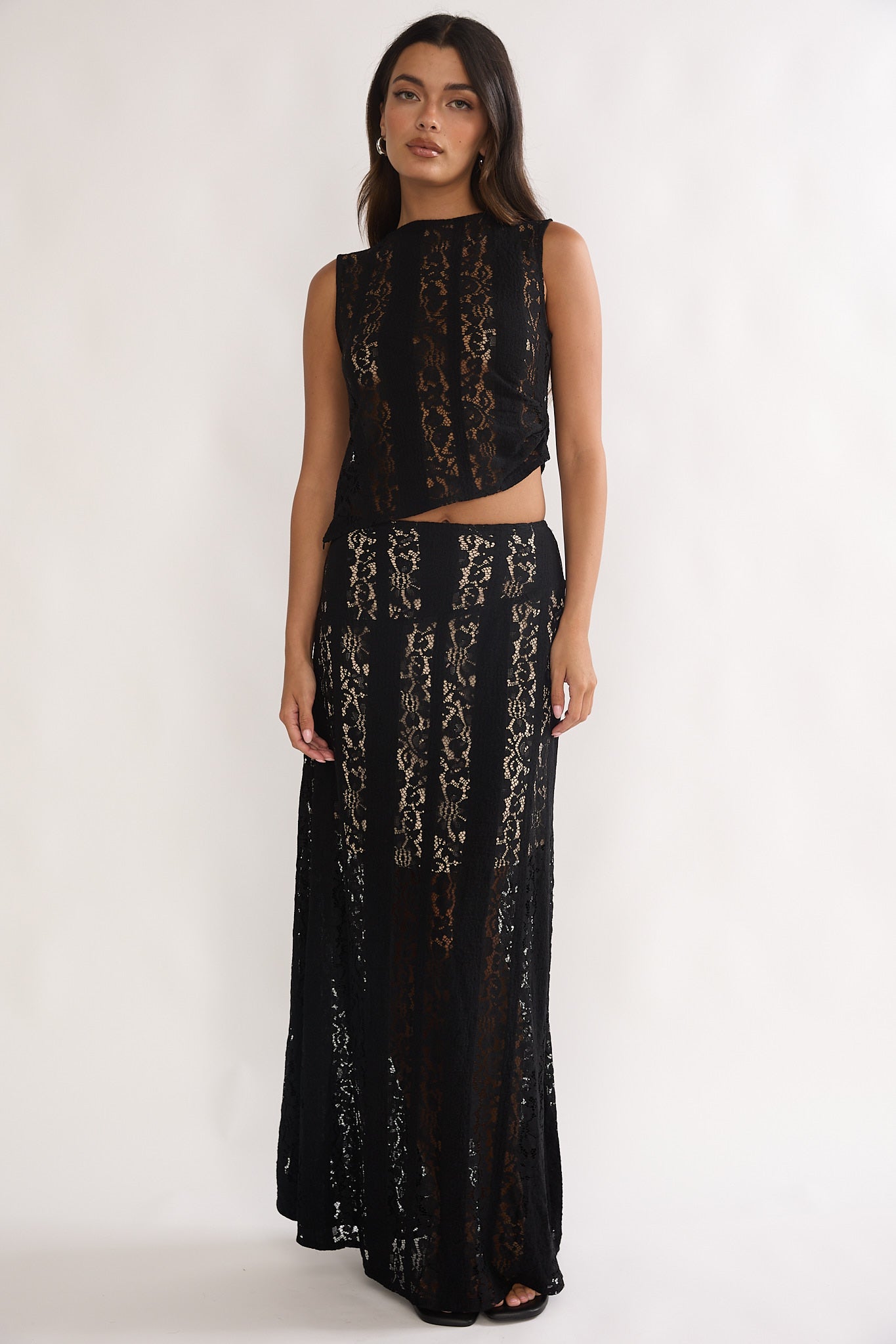 Eleesa Maxi Skirt Lace Black | Selfie Leslie