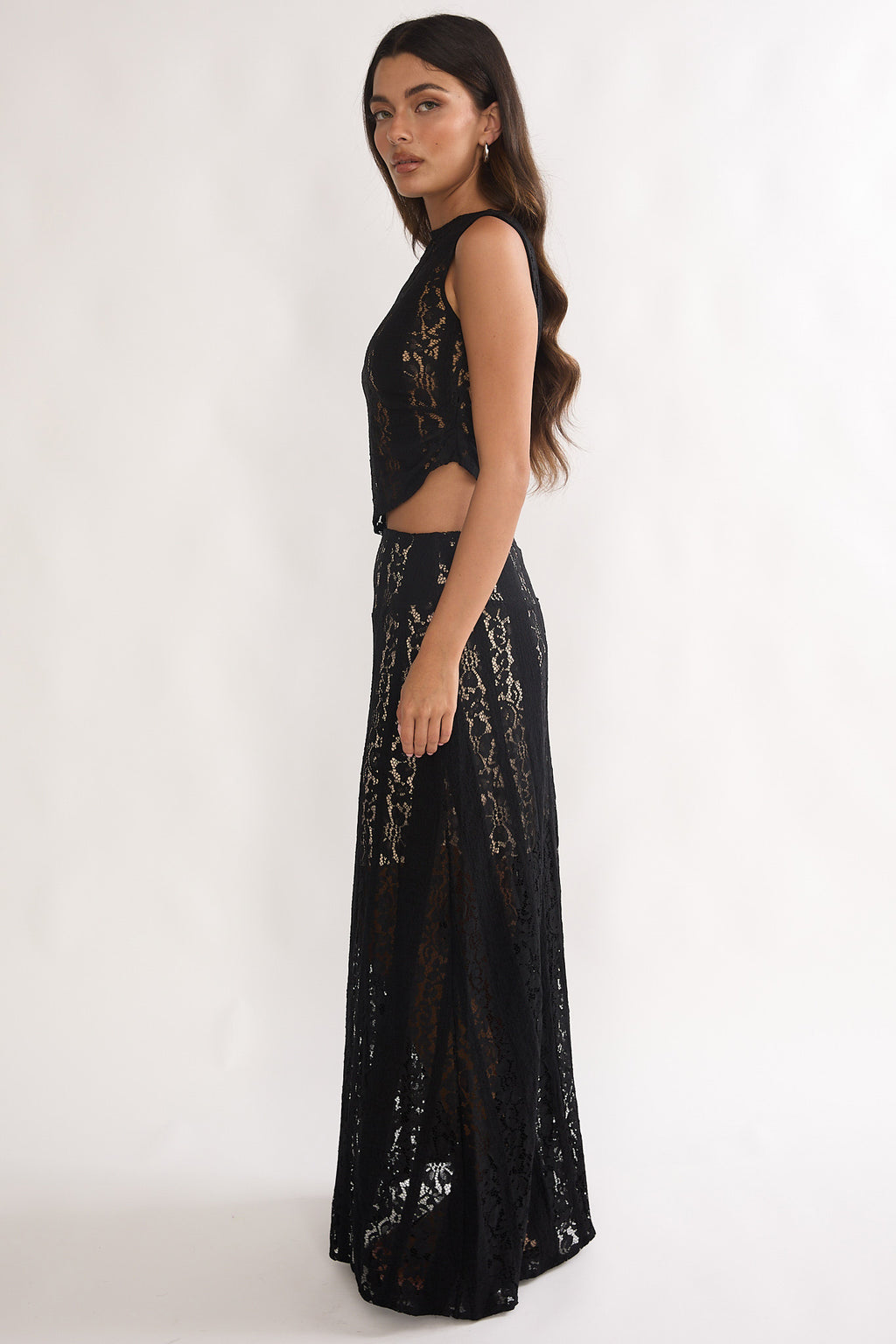 Eleesa Maxi Skirt Lace Black