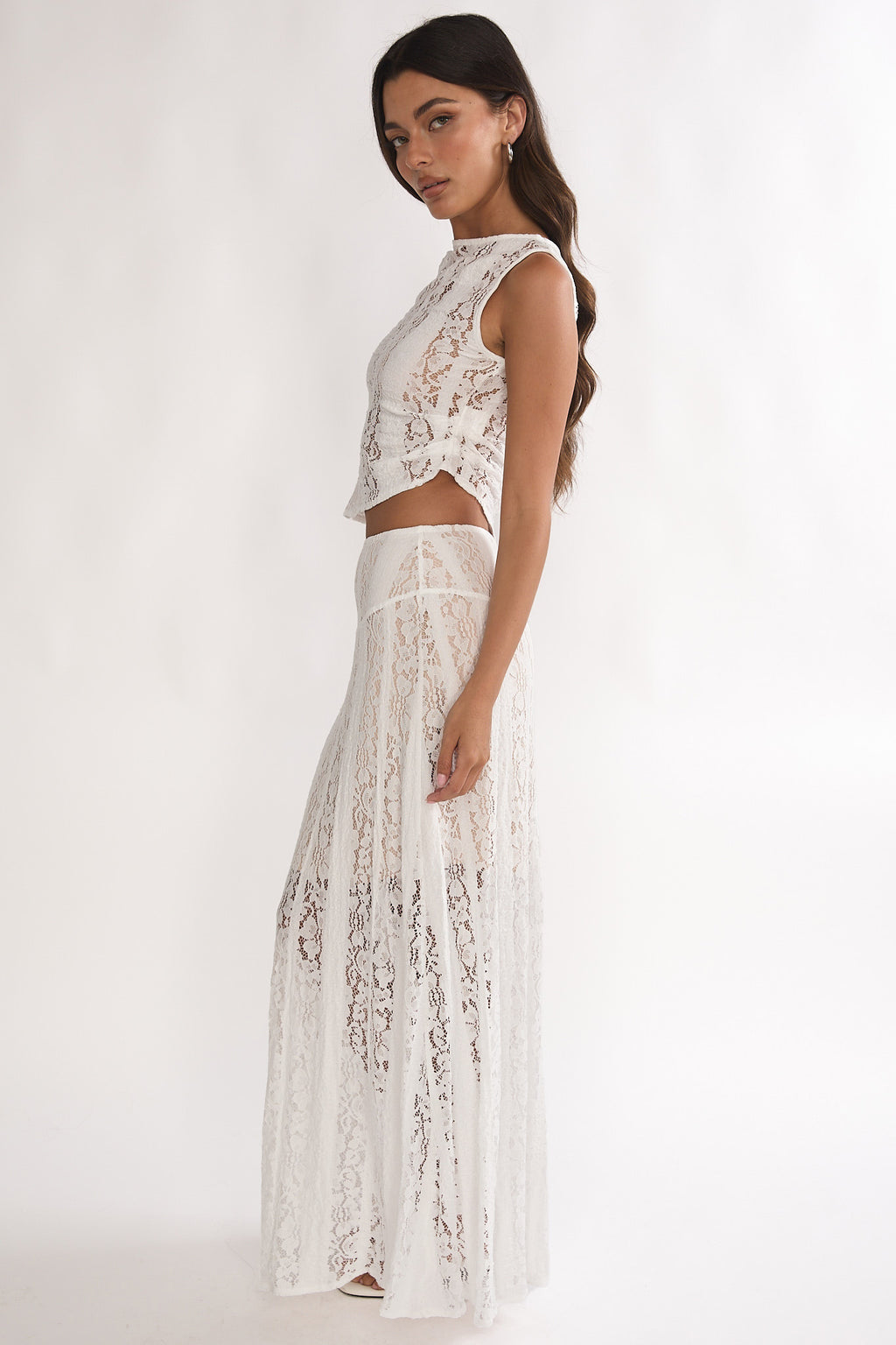 Eleesa Maxi Skirt Lace White