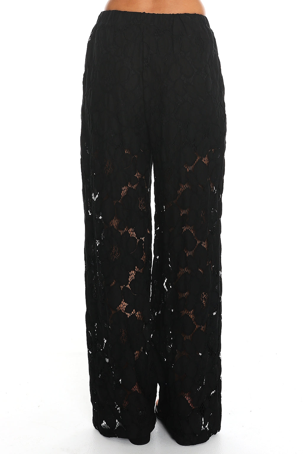 Belmara 3D Floral Lace Pants Black
