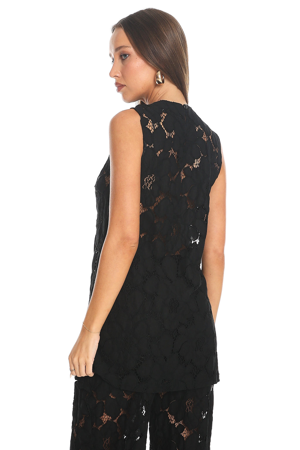 Belmara 3D Floral Lace Top Black