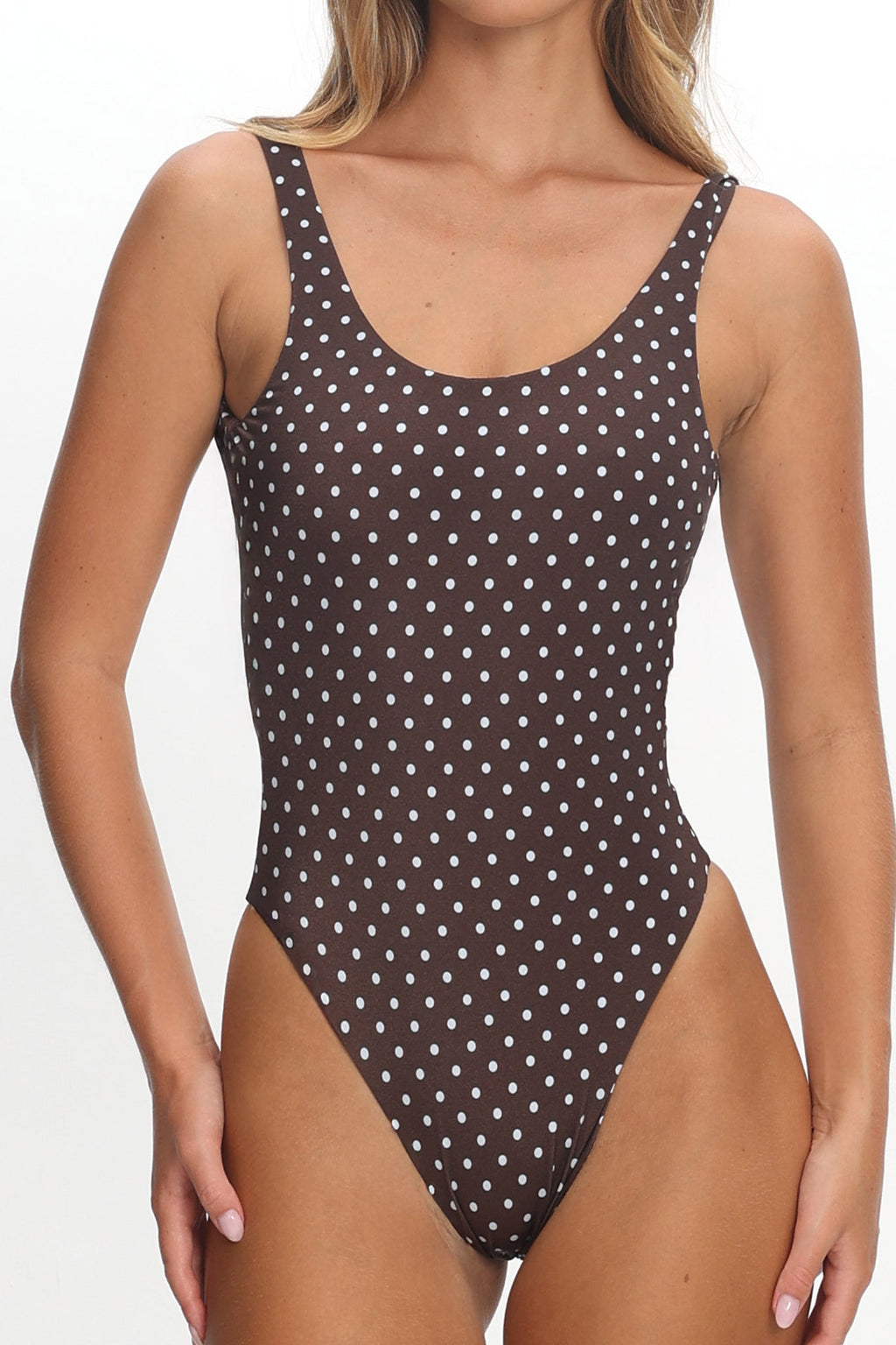 LIONESS Kenny One Piece Chocolate Blue Polka by Selfie Leslie