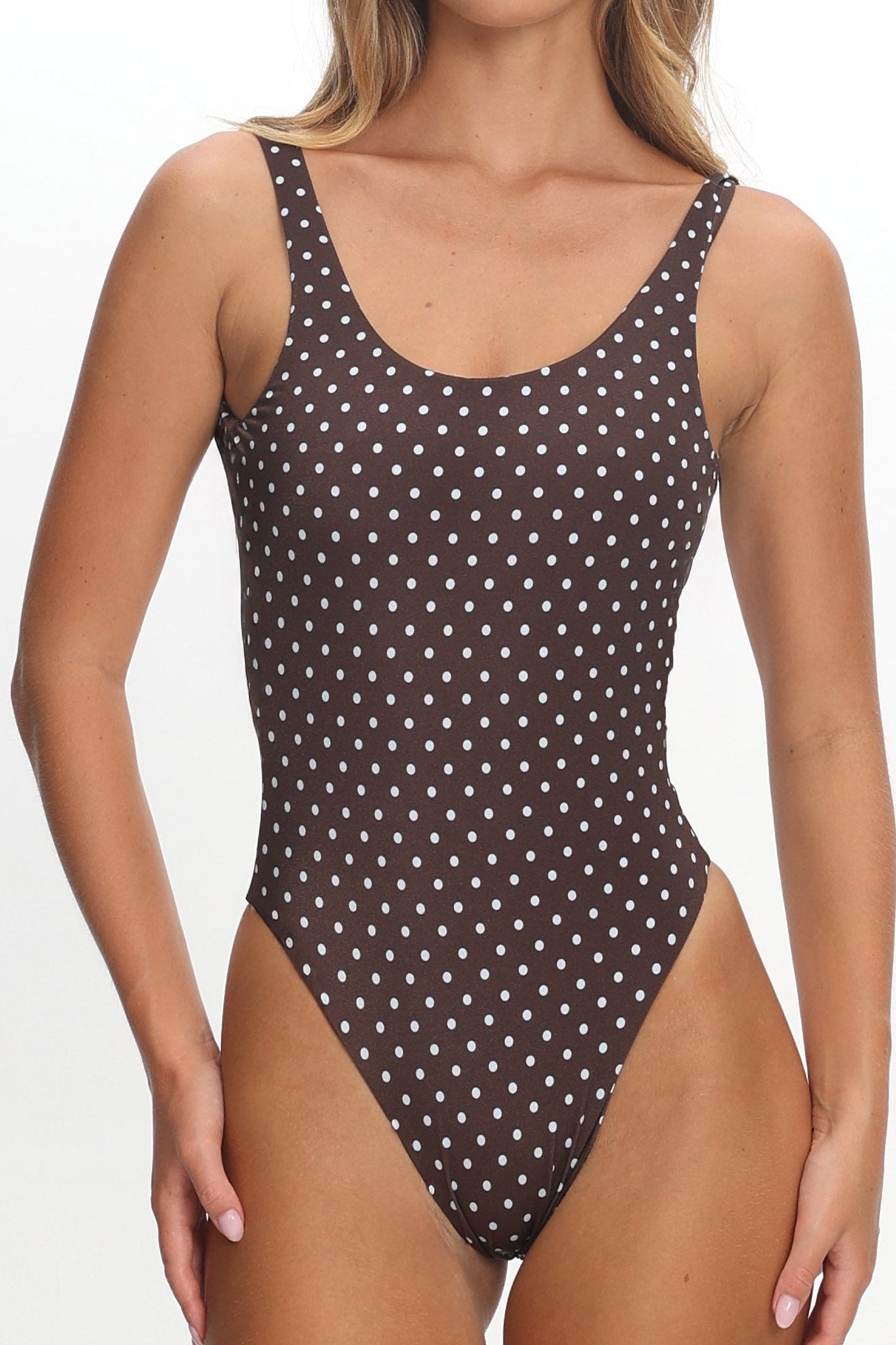 LIONESS Kenny One Piece Chocolate Blue Polka by Selfie Leslie