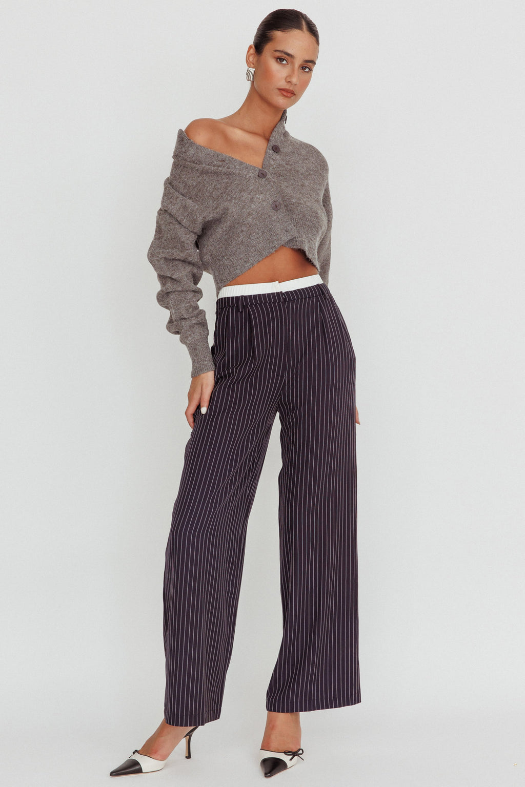 Netherlands Drop Shoulder Crop Cardigan Grey by Selfie Leslie