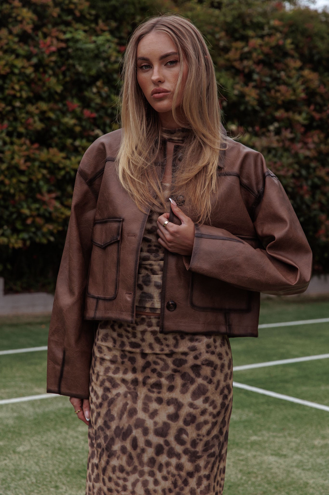 December Front Pocket Jacket Brown by Selfie Leslie