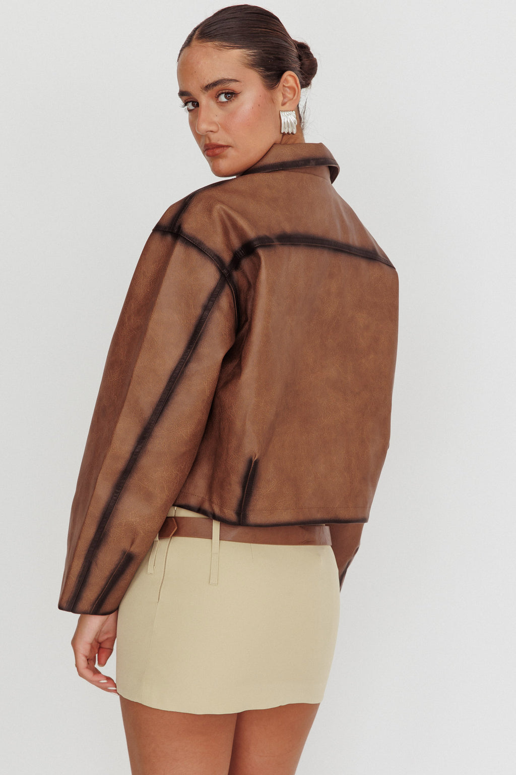 December Front Pocket Jacket Brown by Selfie Leslie
