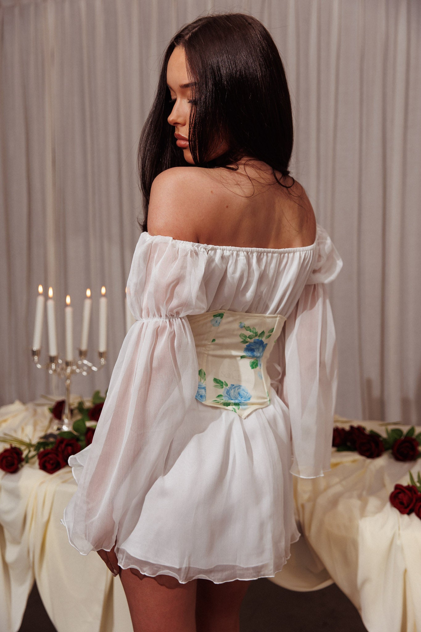 Renaissance Corset Mini Dress White - M Renaissance Corset Mini Dress White - M