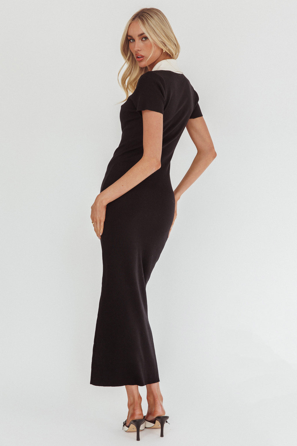 Jessa Mae Button Neckline Knit Maxi Dress Black Selfie Leslie Jessa Mae Button Neckline Knit Maxi Dress Black Selfie Leslie