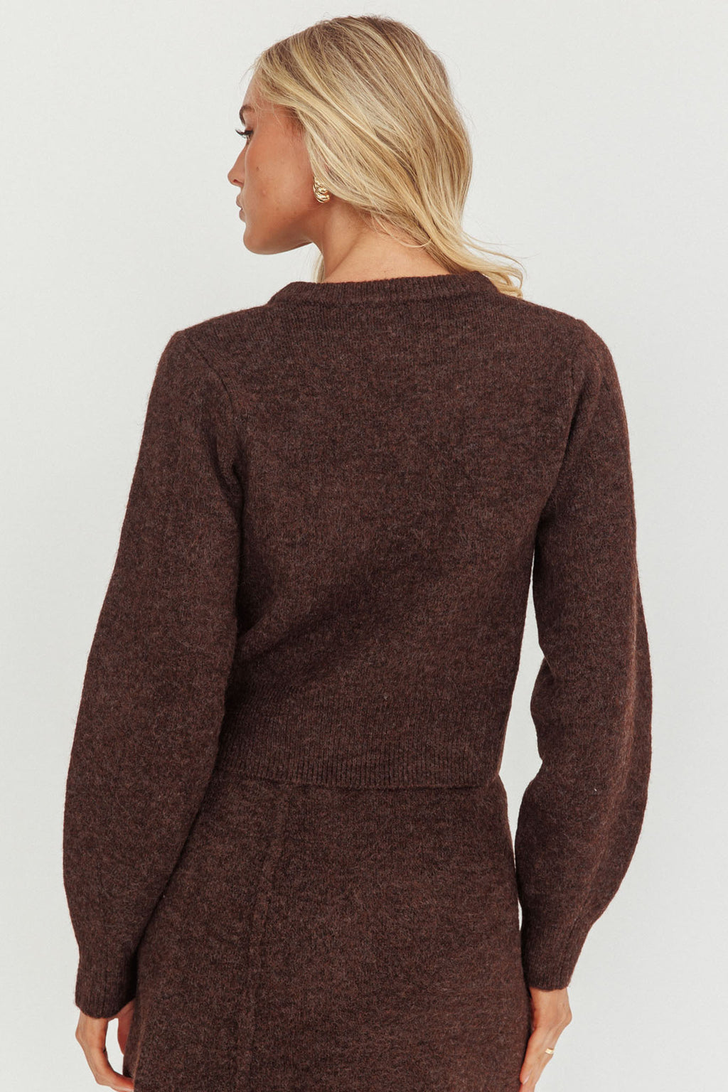 Daelyn Gold Button Pocket Cardigan Coffee by Selfie Leslie