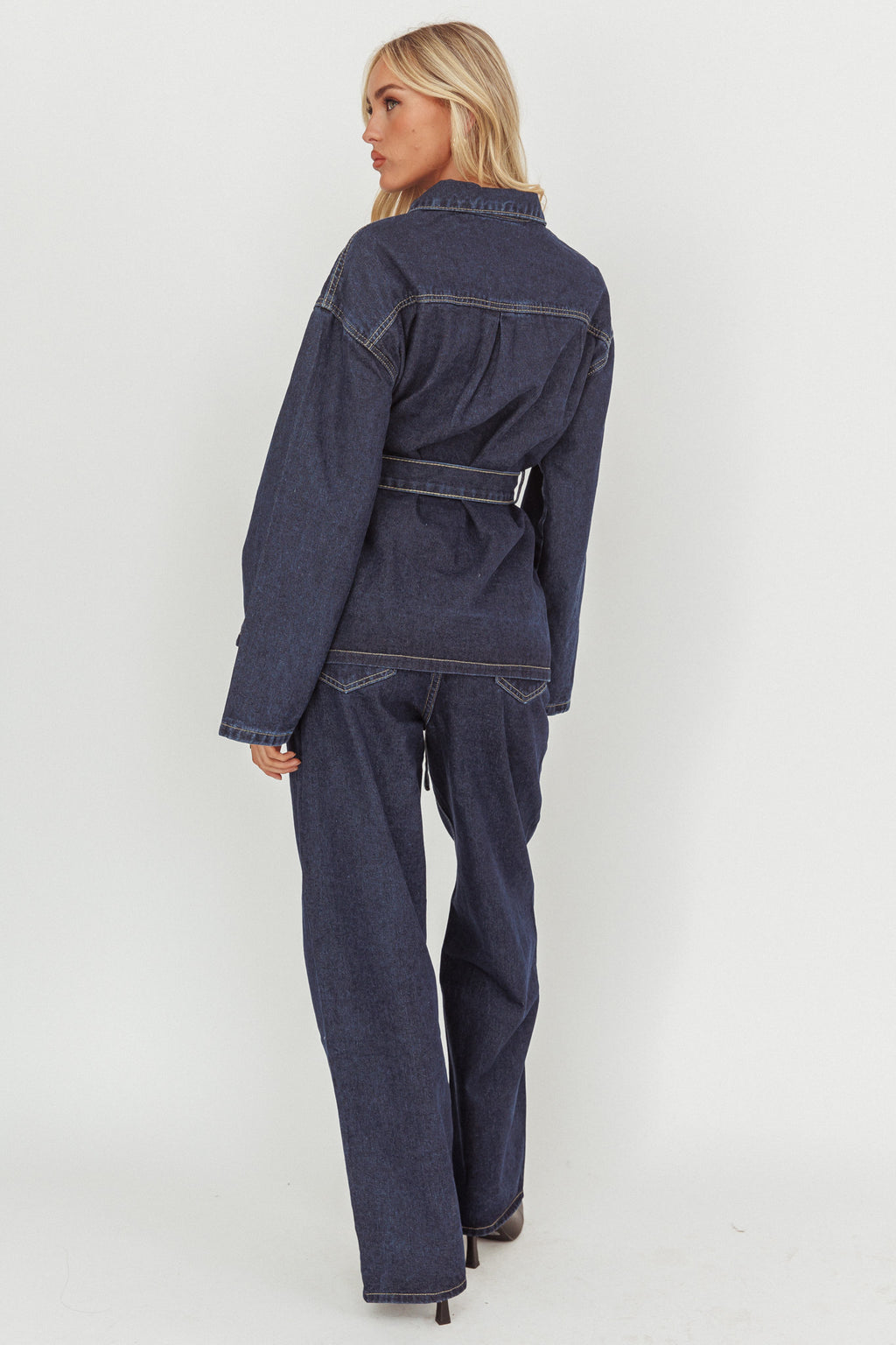 Belisse Straight Leg Pants Denim Blue by Selfie Leslie