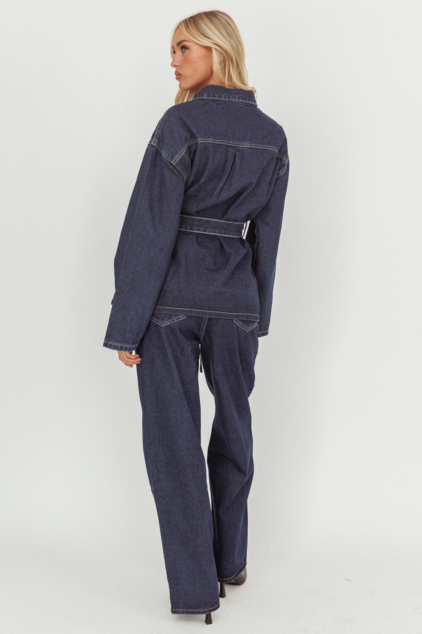 Belisse Straight Leg Pants Denim Blue by Selfie Leslie