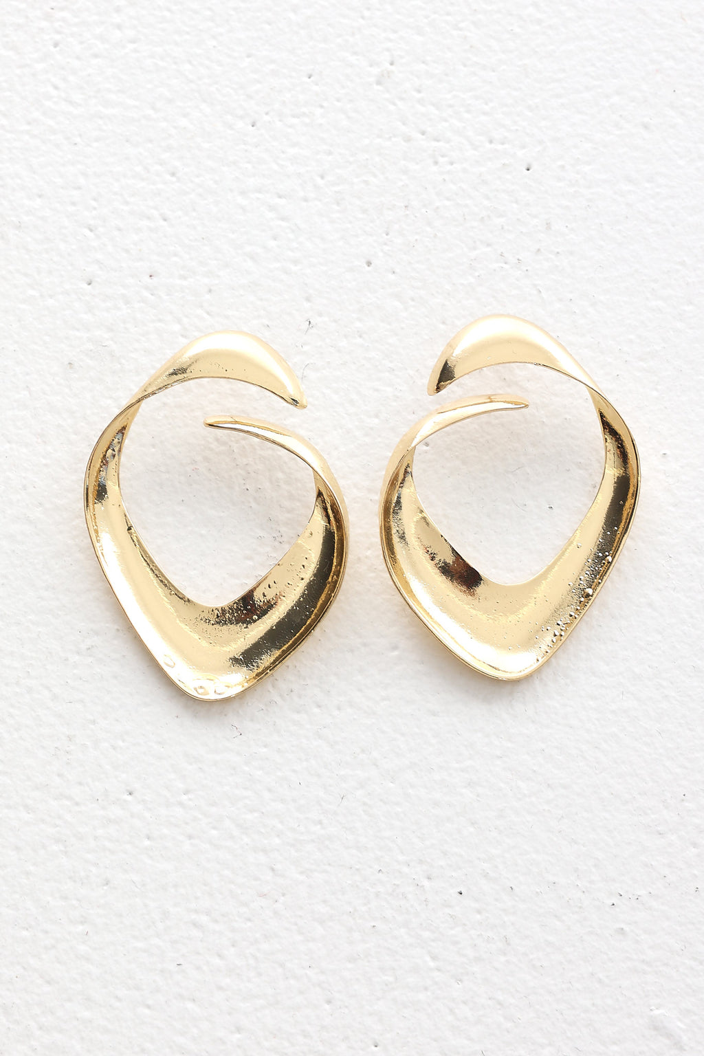 Palleria Sculptural Statement Earrings Gold by Selfie Leslie