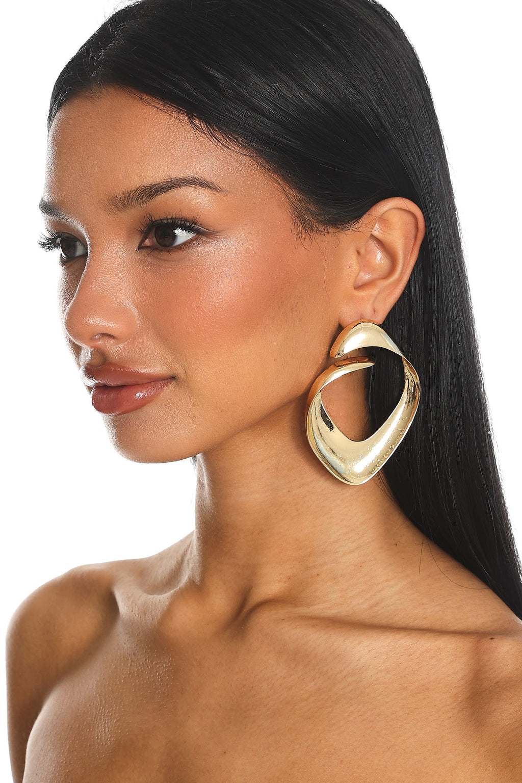Palleria Sculptural Statement Earrings Gold by Selfie Leslie