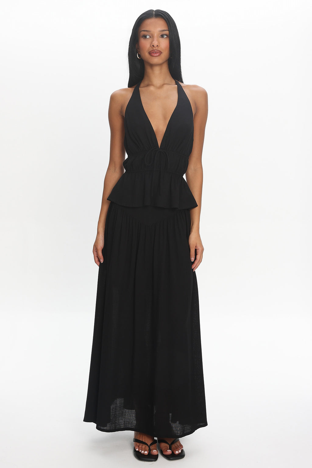 Underground Peplum Halter Top Black