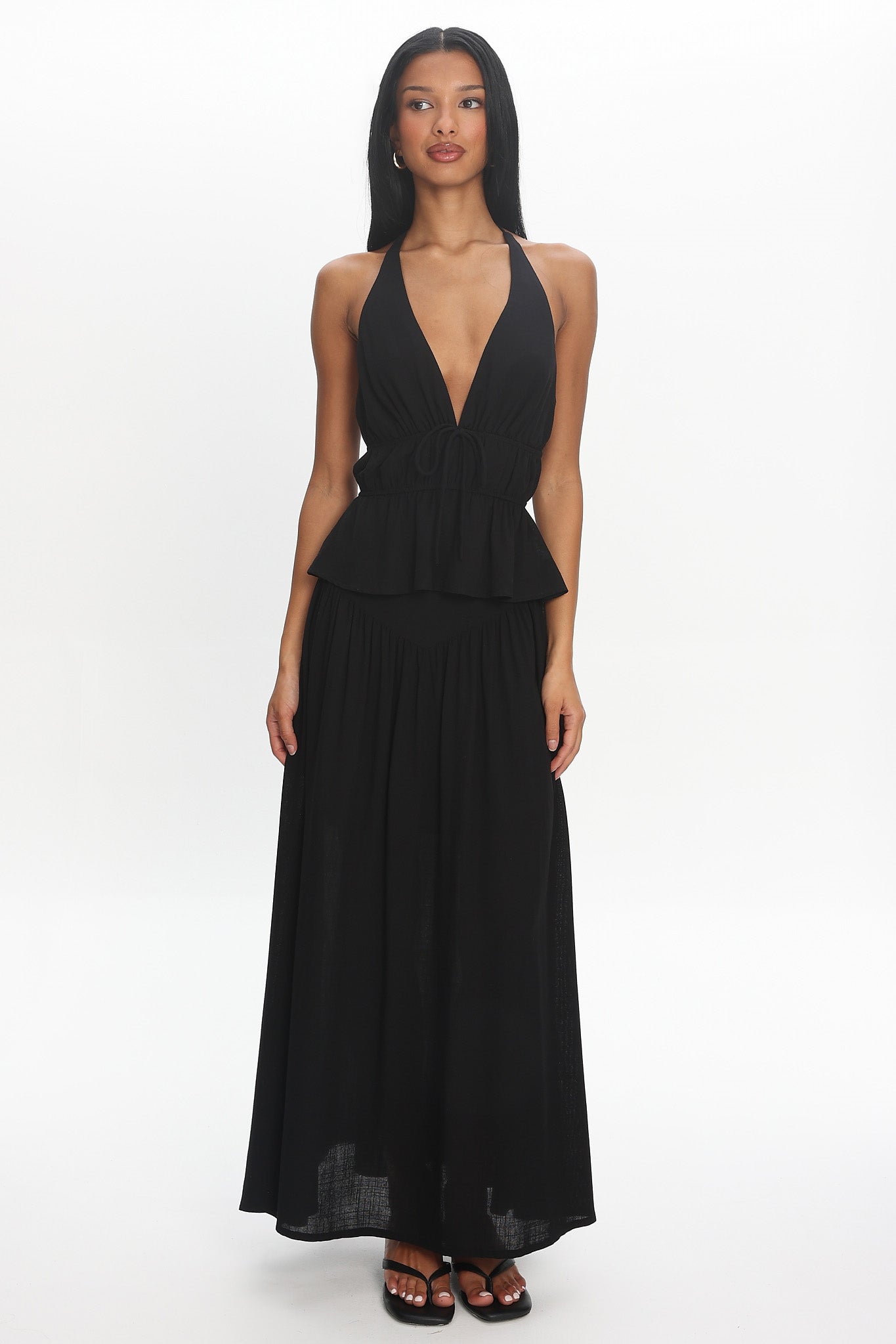 Underground Peplum Halter Top Black