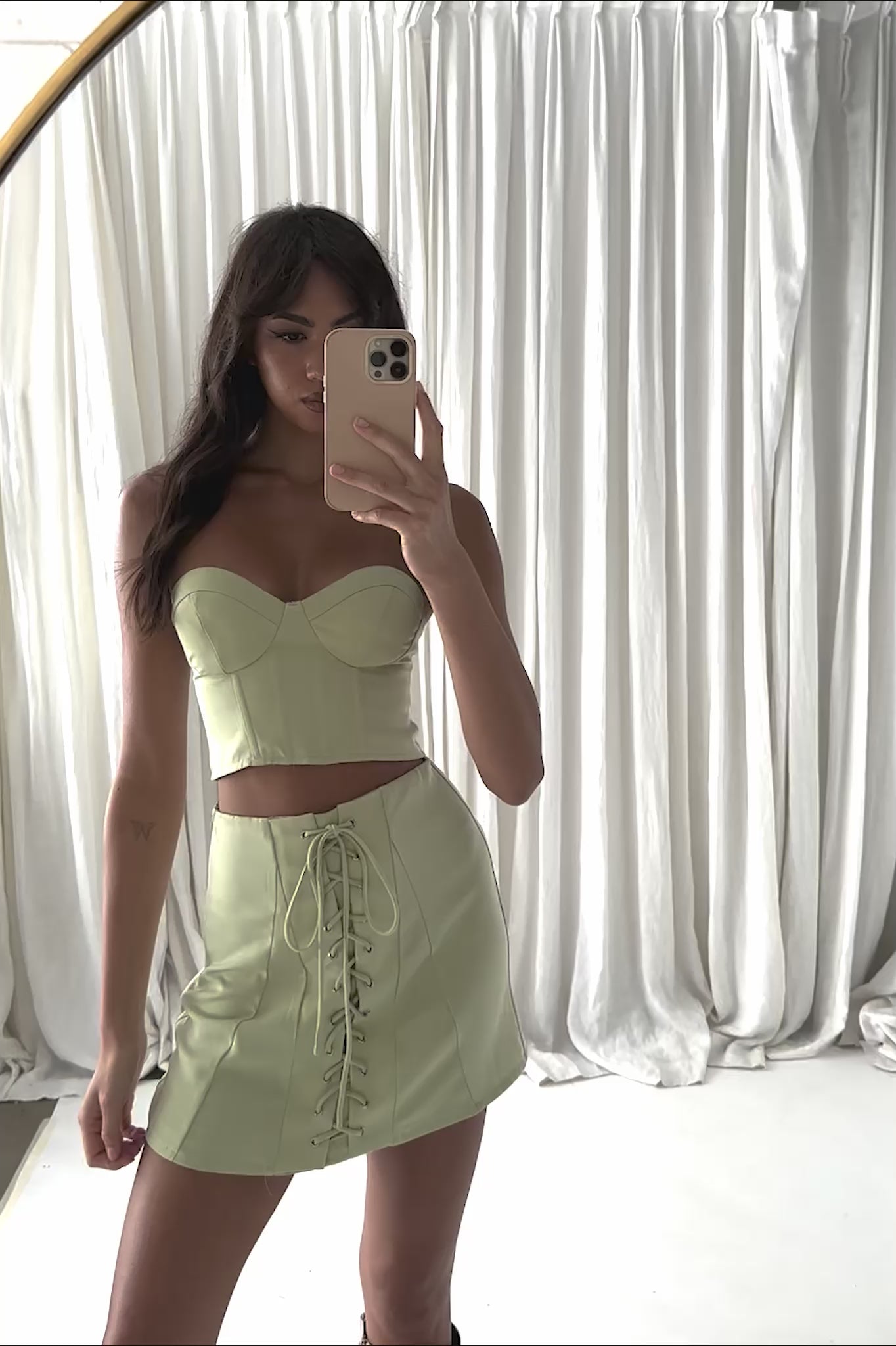 Ventura Lace-Up Skirt Mint– Selfie Leslie